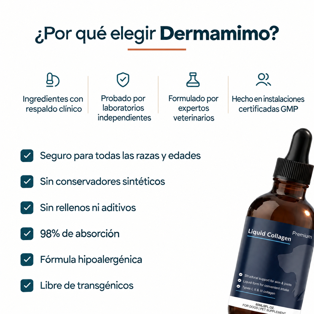 Por qué elegir Dermamimo: ingredientes con respaldo clínico, probado por laboratorios independientes y formulado por veterinarios