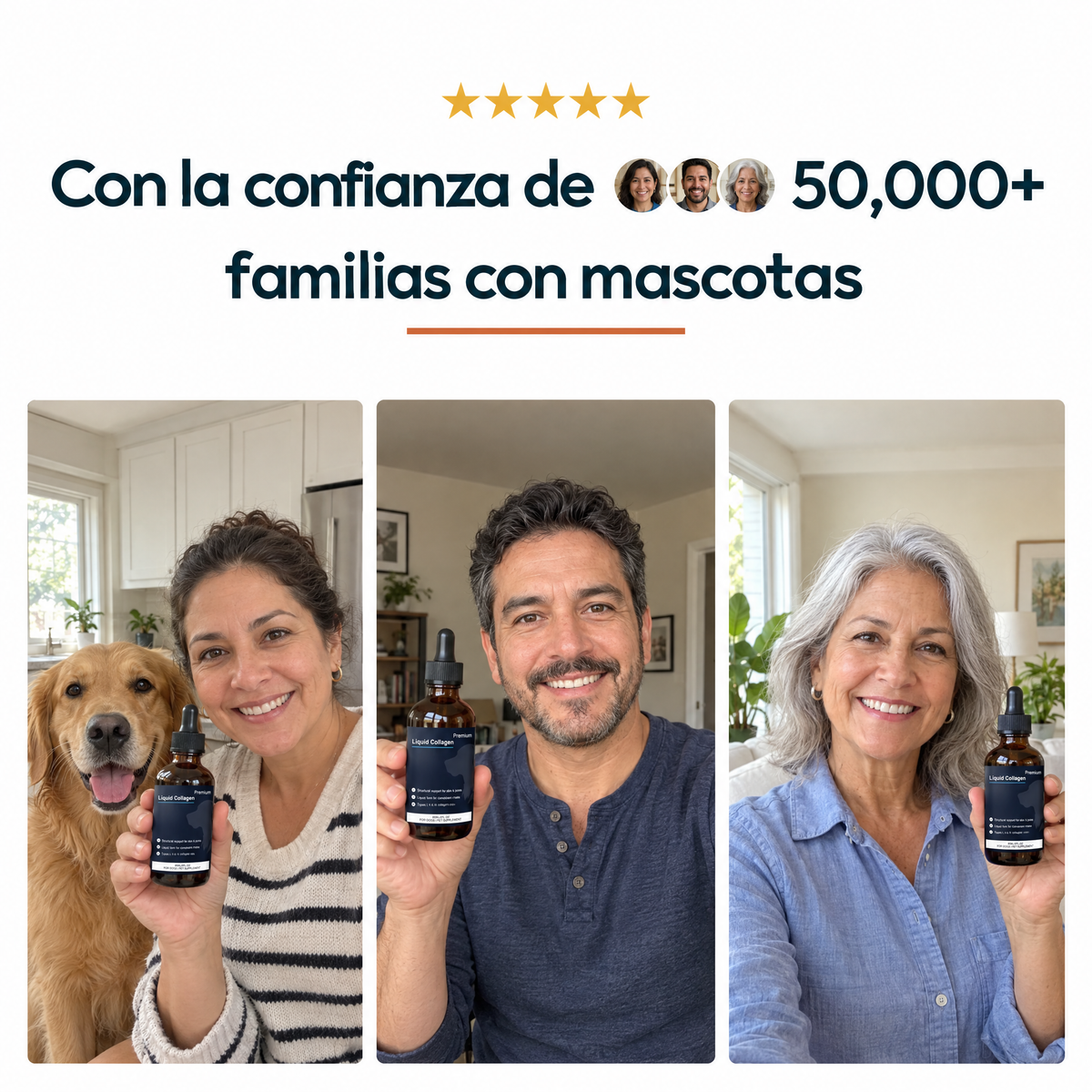 Más de 50,000 familias con mascotas confían en el colágeno líquido DermaVital